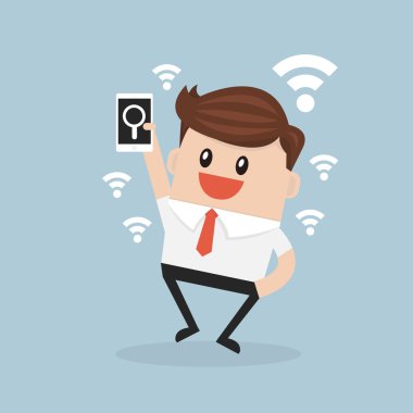 Onun b desteklemek için iş adamı bir Internet bağlantısı için arıyorsunuz