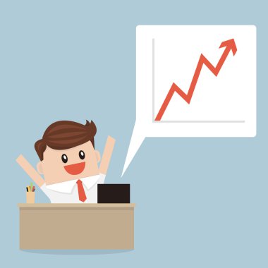 Başarılı iş büyüme grafiği. düz tasarım.