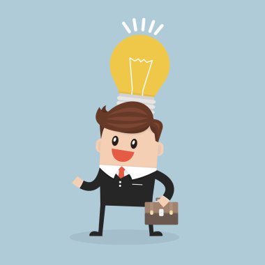 Ampul kafa iş adamı. İş kavramı