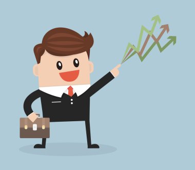 İyi kar, düz tasarım ile işadamı