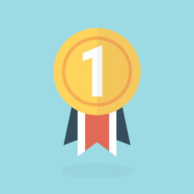 Madalya simgesi, düz tasarım, vektör.