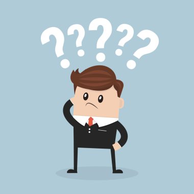 İş adamı düşünme seçimi, düz tasarım, vektör