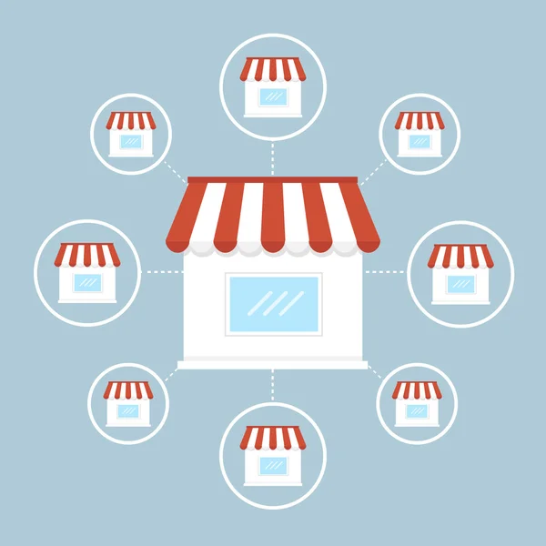 Franchise iş düz tasarlamak vektör