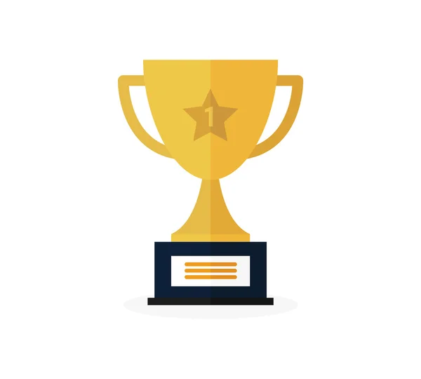 Vector Trophy Cup Flat Icon — Stock Vector