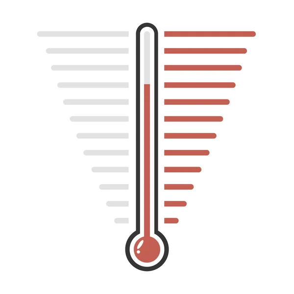 Termometro obiettivo rosso design piatto vettoriale — Vettoriale Stock