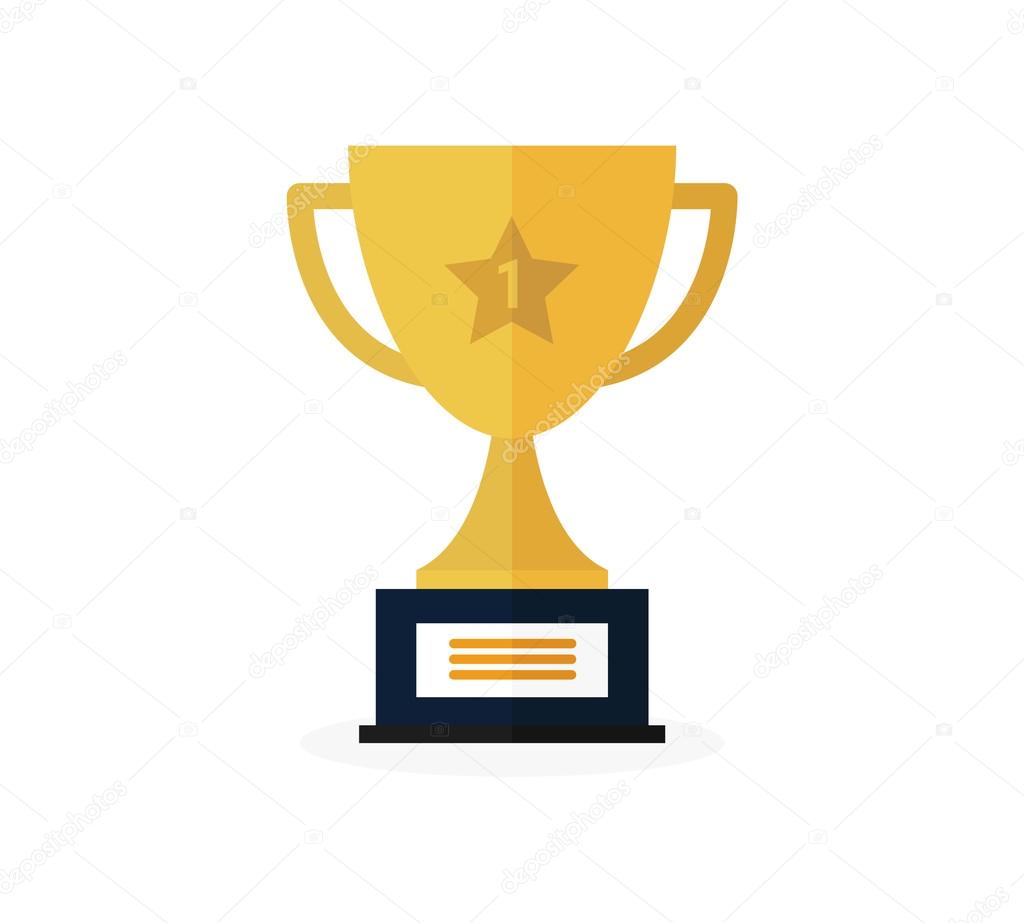 Vector Trophy Cup Flat Icon