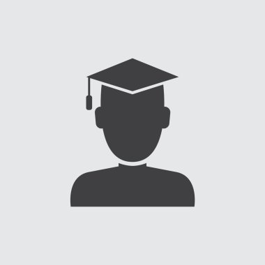 Öğrenci kutsal kişilerin resmi, vektör öğrenci simgesi eps10.