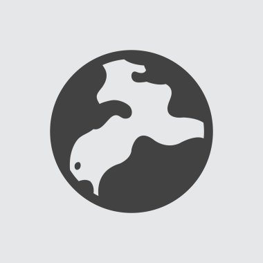 Earth simgesini illüstrasyon izole vektör işareti simgesi