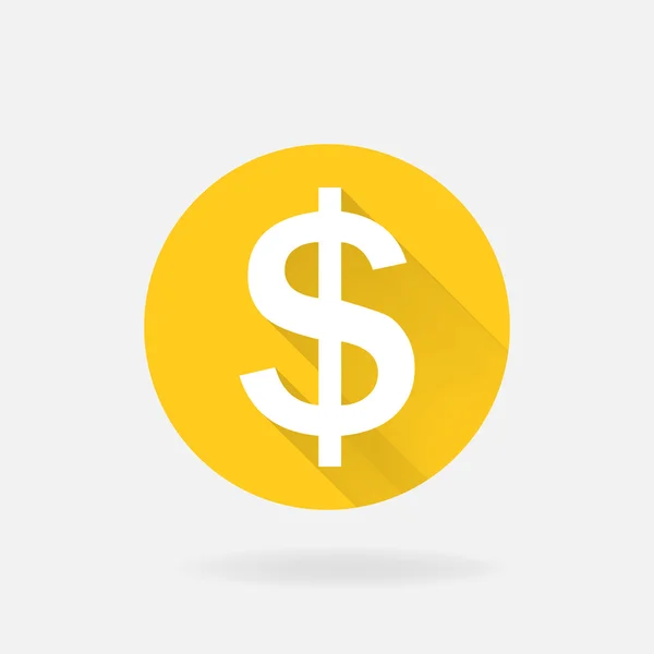 Flat dollar icon, vector illustration eps10. — Stock Vector