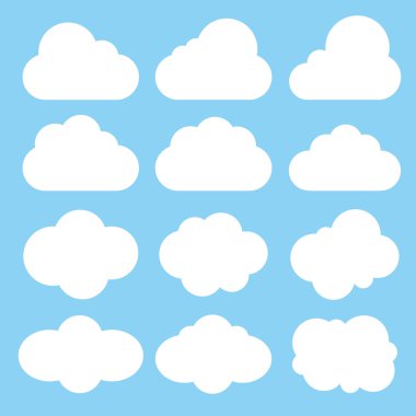 Bulut kümesi. Bulut simge vektör.