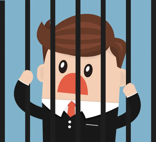 Businessman in prison. Business concept — Stock Vector