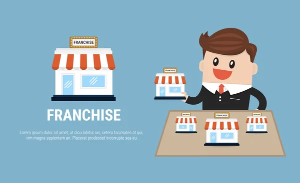 İşadamı onun iş Franchise konsepti genişletmek istiyorum. Vect