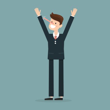 Uzun burun vektör ile işadamı yalan