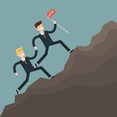 işadamı ekip çalışması üstesinden engeller. vektör