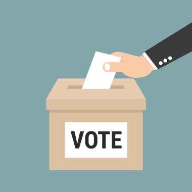 Oylama kağıt oy sandığı koymak işadamı el oylama 