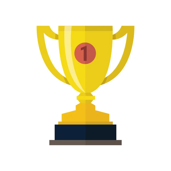 Vector Trophy Cup Flat Icon — Stock Vector