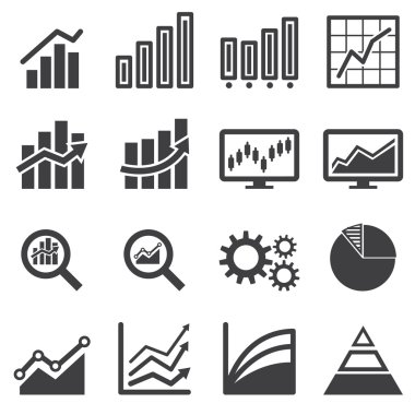 Analytics simge seti, vektör çizim tasarım eps10.