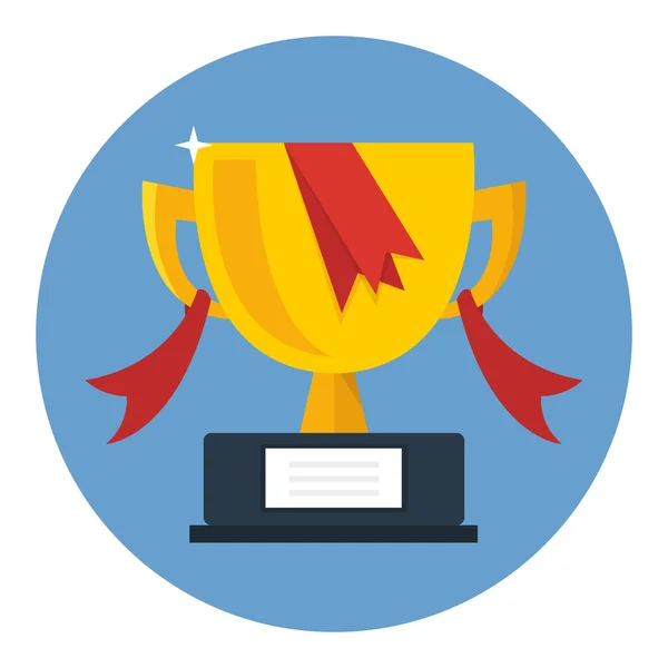 Golden winner cup. Trophy cup flat design icon — Stock Vector