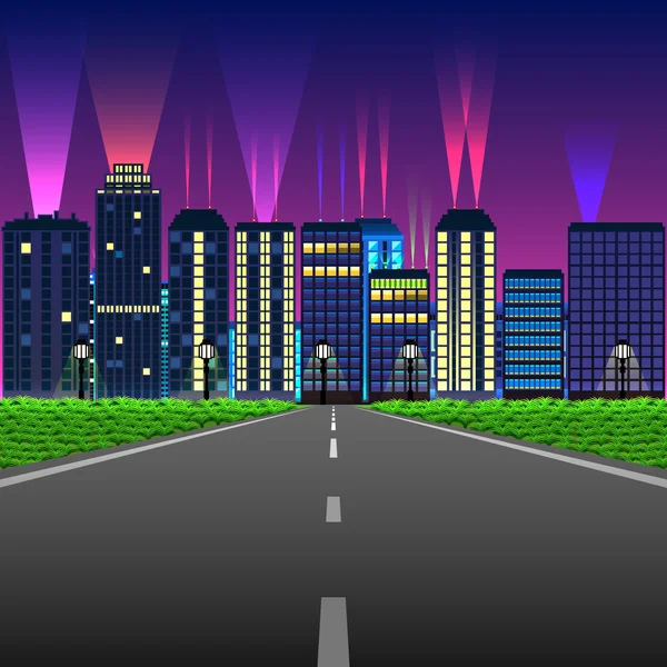 Gece şehir çizimi.