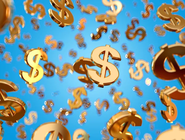 Altın dolar işareti yağmur.