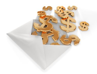 zarf içinde 3D dolar.
