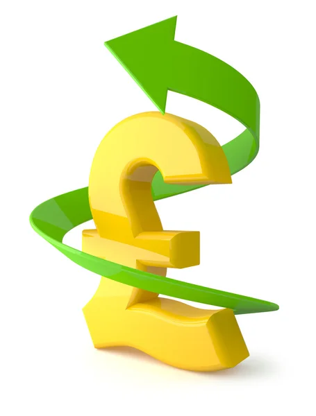 Pound sterling büyüme beyaz arka plan üzerinde.