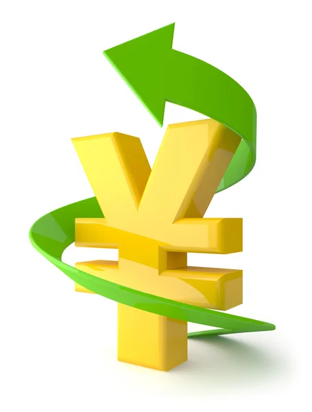 Beyaz arka plan üzerinde Renminbi büyüme.
