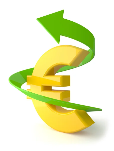 Euro growth on white background. — Stock Photo, Image