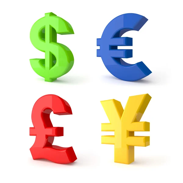 Colorful currency symbols. — Stock Photo, Image