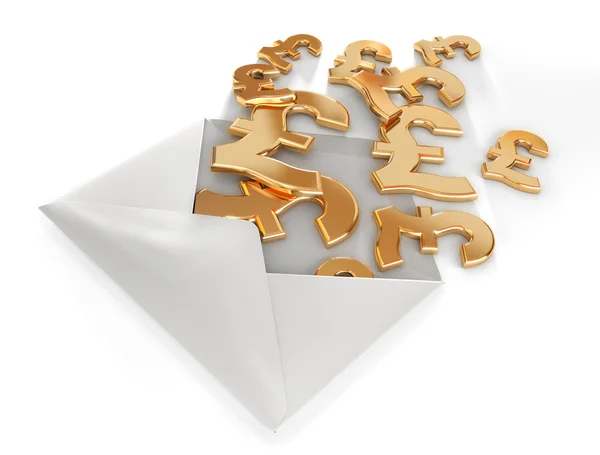 3d pound signs in envelope. — Stock Photo, Image