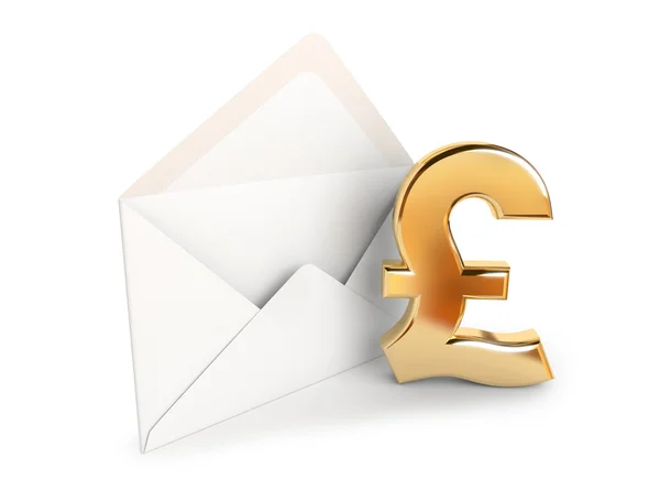 Pound sign near envelope. — Stock Photo, Image