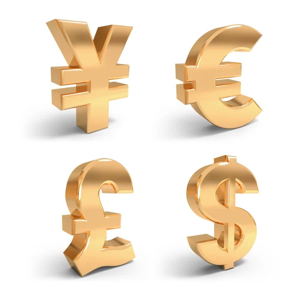 Golden currency symbols. — Stock Photo, Image