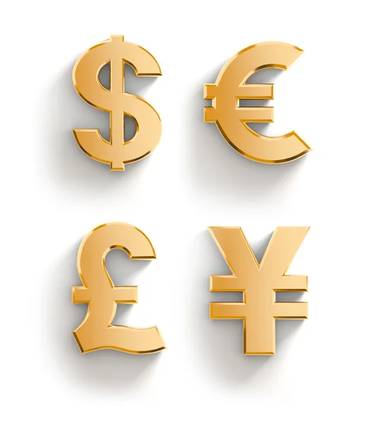 Golden currency symbols. — Stock Photo, Image