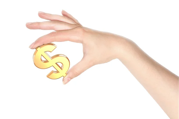 Dollar sign is holden by hand. — Stock Photo, Image