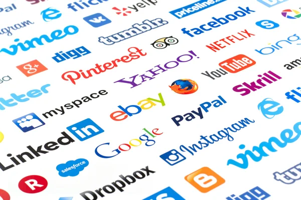 Ünlü internet kaynakları logolar kümesi.