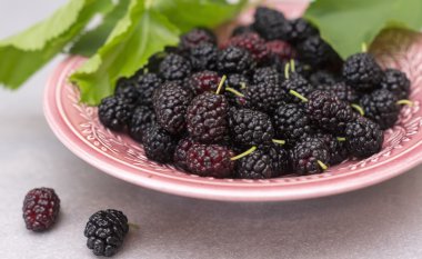Delicious mulberry on a plate