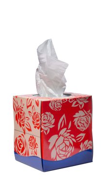 Beyaz izole kutusunda yüz doku