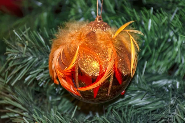 Kerstspeelgoed Aan Kerstboom Feestelijke Stemming — Stockfoto