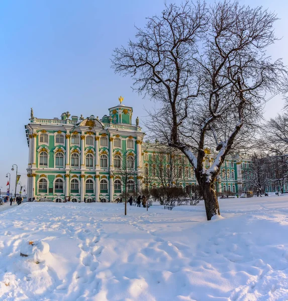 Набережна Палацу Санкт Петербурзі Холодний Зимовий День — стокове фото