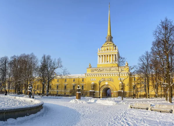 Будівля Адміралтейства Санкт Петербурзі Ясний Зимовий Холодний День — стокове фото