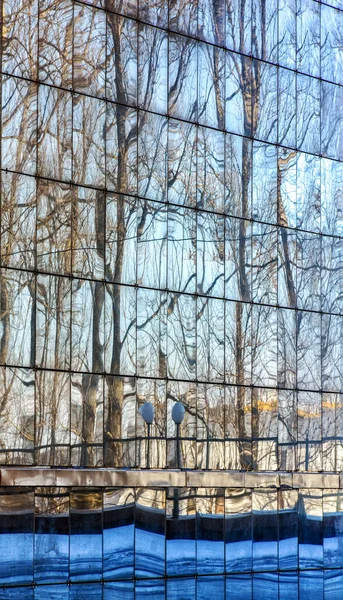 Відображення Парку Скляній Стіні Багатоповерхового Будинку — стокове фото