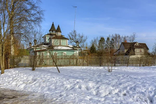 Rural Landscape Wooden Houses Winter — Stock Photo, Image