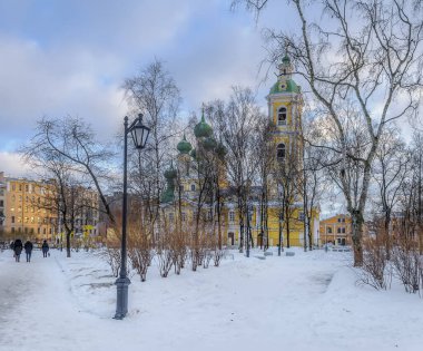 St. Petersburg 'daki Vasilievsky Adası' ndaki En Kutsal Theotokos Kilisesi..