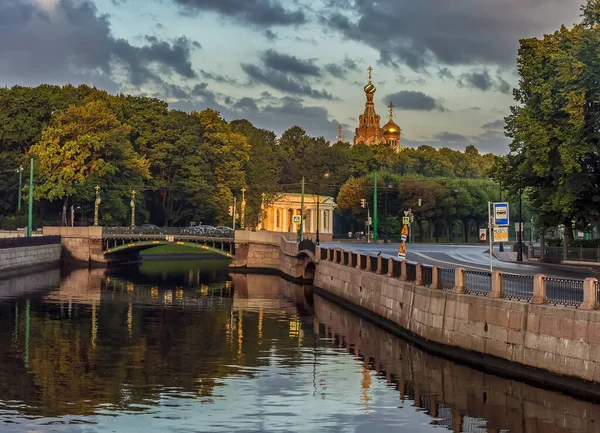 Vista Ponte Salovy Jardim Mikhailovsky — Fotografia de Stock