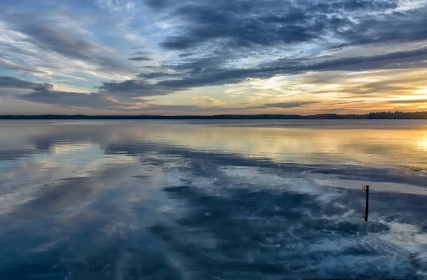 Aube Estivale Sur Lac Valdai Dans Région Novgorod — Photo