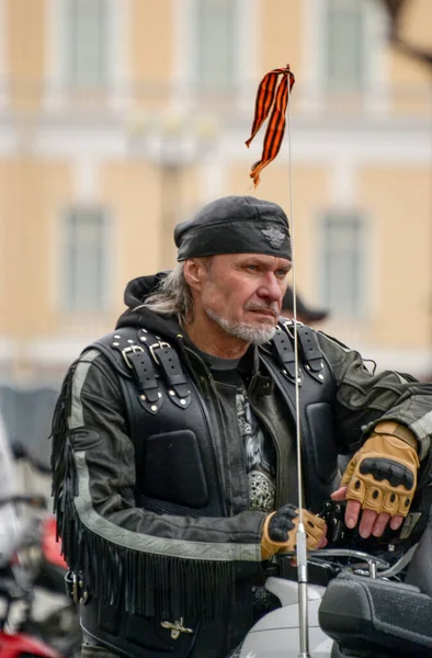 Praça Palácio São Petersburgo Rússia Abril 2021 Abertura Temporada Motocicletas — Fotografia de Stock