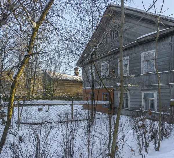 Slavyanskaya Street Ust Slavyanka Village Saint Petersburg Russia January 2021 — Stock Photo, Image