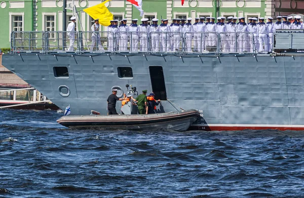 Wasserfläche Der Newa Petersburg Russland Juli 2021 Blick Auf Kriegsschiffe — Stockfoto