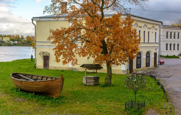 Podzim Vesnici Ust Izhora Místo Bitvy Švédy Roce 1240 — Stock fotografie