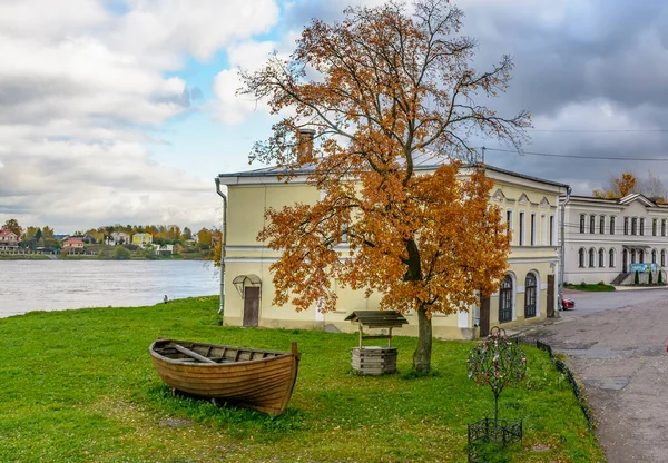 Podzim Vesnici Ust Izhora Místo Bitvy Švédy Roce 1240 — Stock fotografie